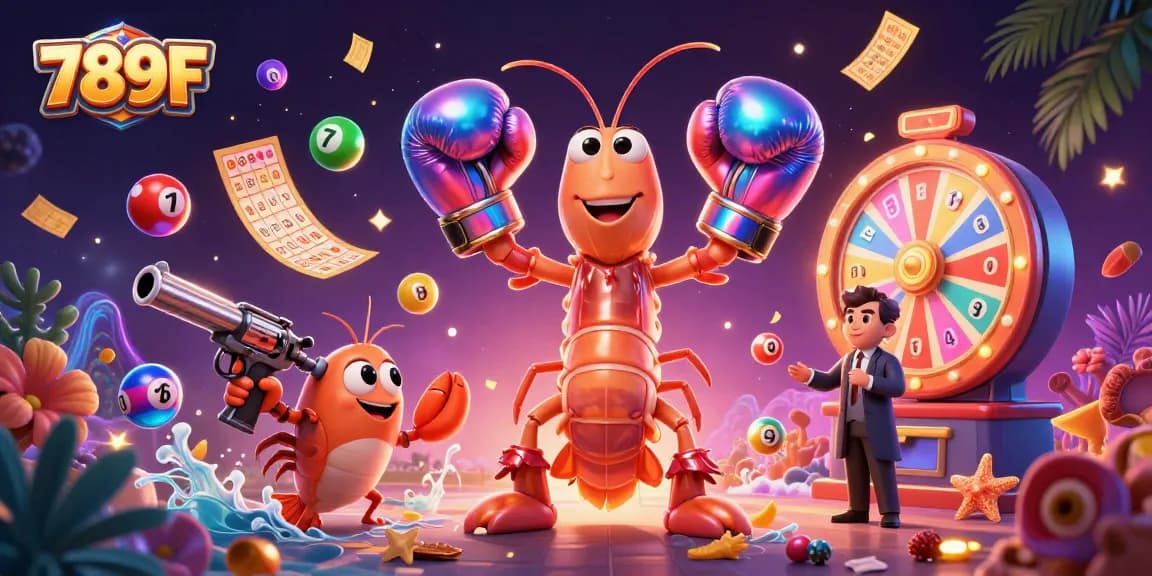 Experience the action-packed excitement of gambling with 789F's vibrant characters and dynamic lottery elements.