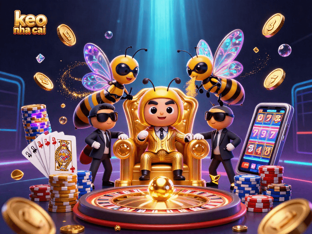 Experience the excitement of keo nha cai with vibrant casino action in a dynamic 3D illustration.