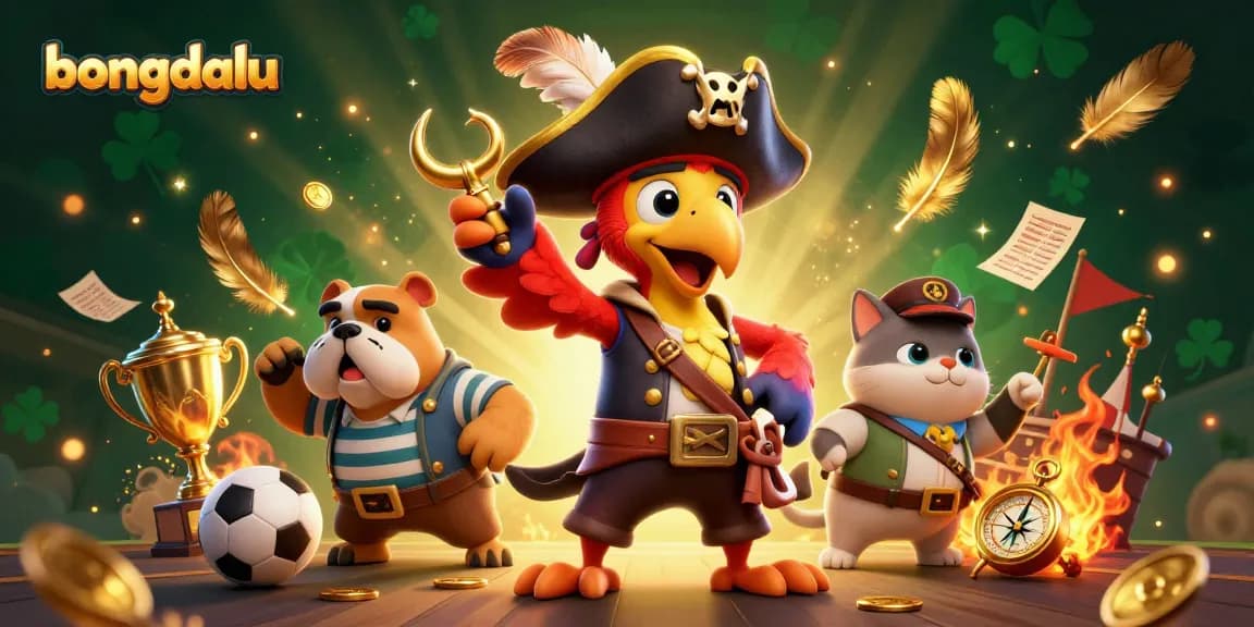 Bongdalu showcases a vibrant sports betting scene featuring iconic characters in a dynamic atmosphere.