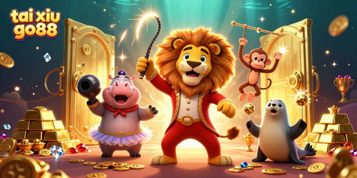 Engage with tai xiu go88 through vibrant gameplay and fun characters in a colorful casino scene.