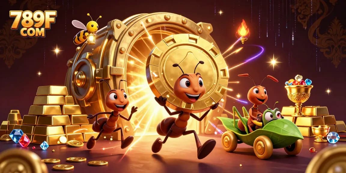 Experience excitement at 789F COM with a team of ants on a heist for golden poker chips.