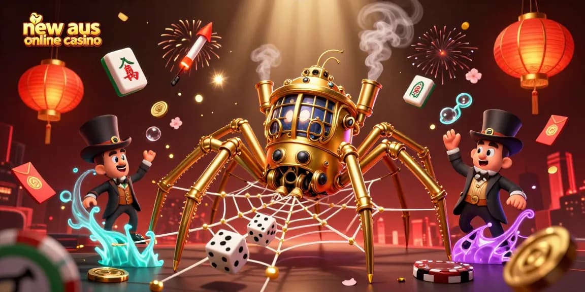 Engage in thrilling excitement at new aus online casino with steampunk characters and festive elements.