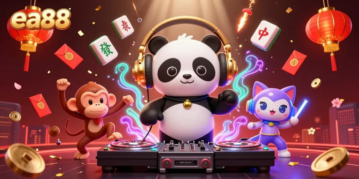 Experience the excitement of ea88 with our vibrant casino-themed 3D illustration featuring lively characters.