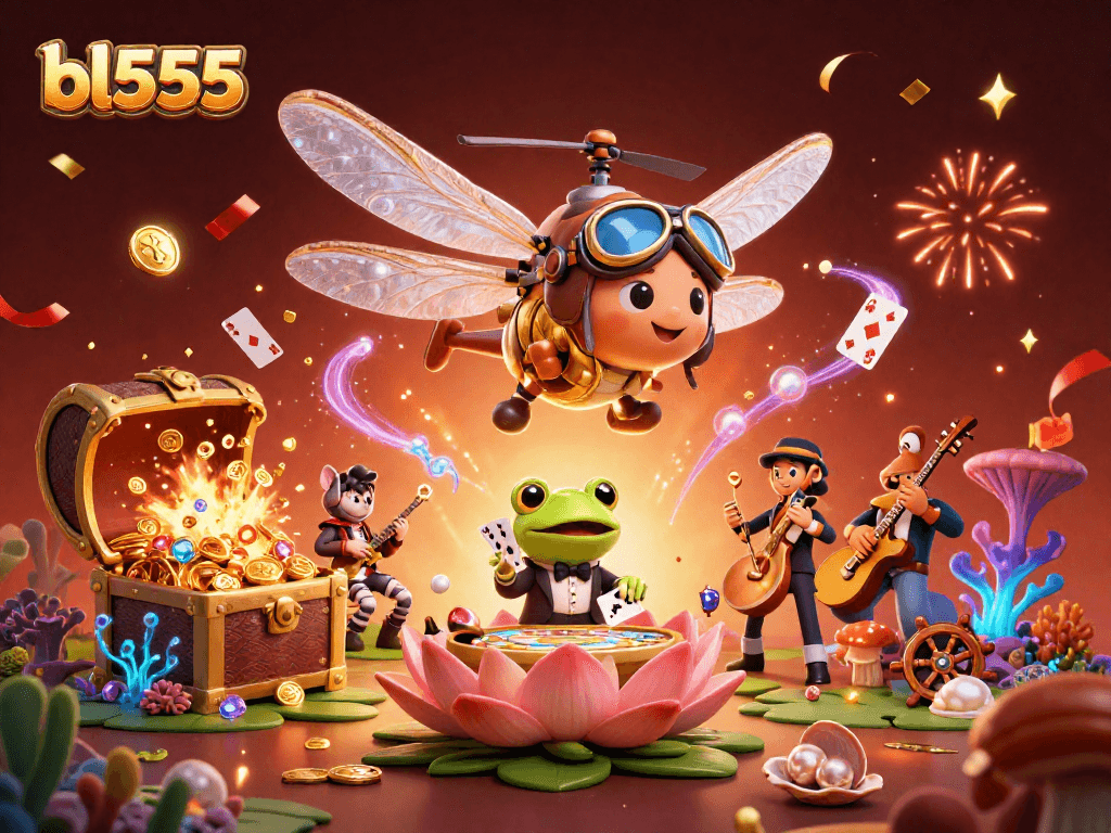 Experience the exciting world of bl555 with dynamic casino elements and vibrant characters.