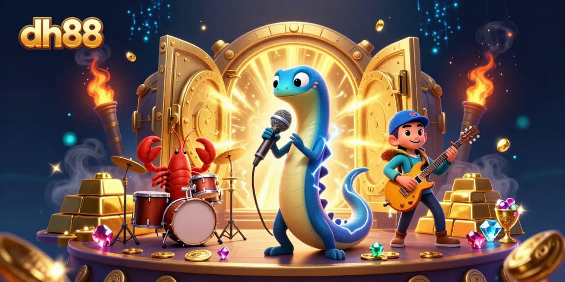 Engage with dh88's exciting underwater casino, where an electric eel DJ rocks the stage with treasure aplenty.