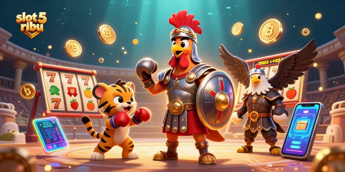 Engage with slot 5 ribu action through immersive 3D gaming adventure, showcasing unique characters and dynamic slot elements.