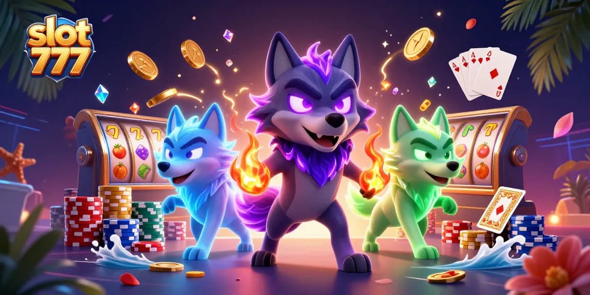 Spin the reels and win big with slot 777, featuring animated characters and exciting casino elements.
