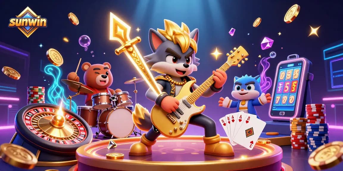 Experience thrilling gameplay at sunwin with vibrant casino elements and animated characters.