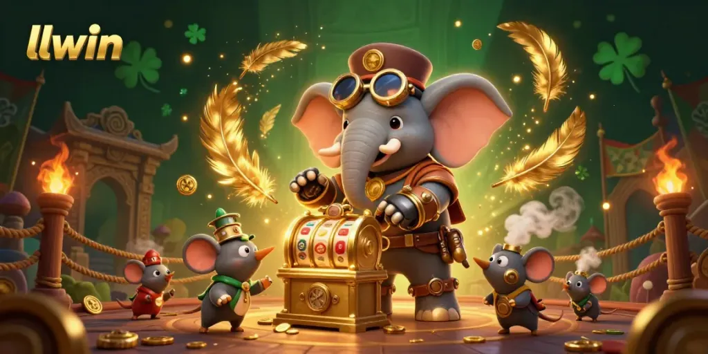 Engage with the captivating llwin experience through this vibrant 3D steampunk gambling scene showcasing thrilling action and colorful elements.