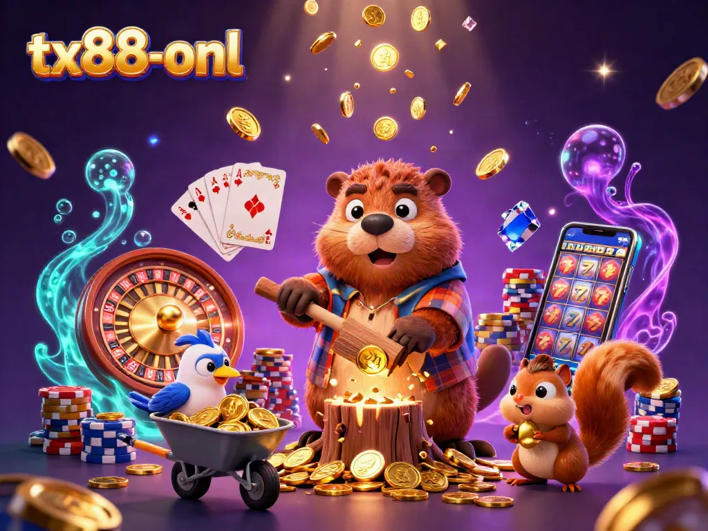Experience thrilling wins with tx88-onl's dynamic casino adventure featuring beaver, bird, and squirrel