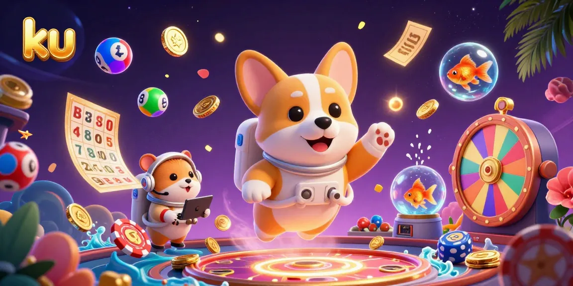 Explore thrilling casino action with ku in a vibrant 3D astronaut scene filled with gambling excitement.